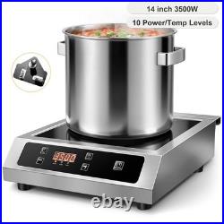 3500W Induction Cooker 14inch Commercial Electric Cooktop High Speed Heating New