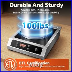 3500W Induction Cooker 14inch Commercial Electric Cooktop High Speed Heating New