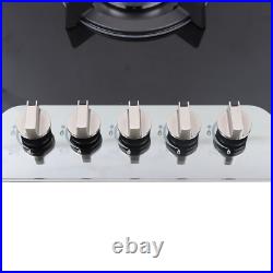 35Gas Cooktop Stove Top 5 Burners Tempered Glass Built-In LPG/NG Gas Hob Cooker