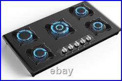 36, 5 Burner Gas Stove Top Built-in Propane Stove Stainless Steel, NG/LPG Dual