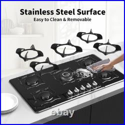 36, 5 Burner Gas Stove Top Built-in Propane Stove Stainless Steel, NG/LPG Dual