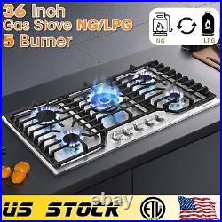 36 Gas Cooktop Built-in 5 Burner Stainless Steel SABAF Gas Stove Top NG/LPG 36 Gas Cooktop Built-in 5 Burner Stainless Steel SABAF Gas Stove Top NG/LPG
