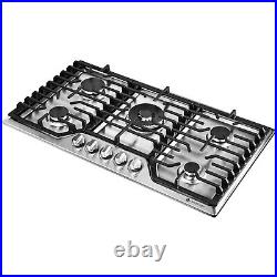 36 Gas Cooktop Built-in 5 Burner Stainless Steel SABAF Gas Stove Top NG/LPG 36 Gas Cooktop Built-in 5 Burner Stainless Steel SABAF Gas Stove Top NG/LPG