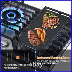 36 Gas Cooktop Built-in 5 Burner Stainless Steel SABAF Gas Stove Top NG/LPG 36 Gas Cooktop Built-in 5 Burner Stainless Steel SABAF Gas Stove Top NG/LPG