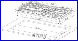 36 Gas Cooktop with 5 Sealed Burners Safe Flame Failure Protection Technology 36 Gas Cooktop with 5 Sealed Burners Safe Flame Failure Protection Technology