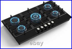 36 Gas Stove Built-in 5-Burner Gas Cooktop Tempered Gas Hob NG/LPG Convertible