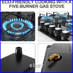 36 Gas Stove Built-in 5-Burner Gas Cooktop Tempered Gas Hob NG/LPG Convertible