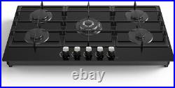 36 Gas Stove Built-in 5-Burner Gas Cooktop Tempered Gas Hob NG/LPG Convertible