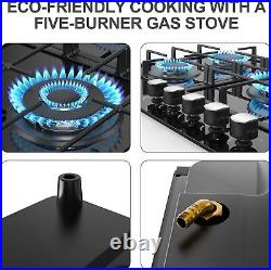 36 In Gas Stove 5 Burner Built-in Propane Gas Cooktop Gas Hob NG/LPG Convertible