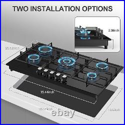 36 In Gas Stove 5 Burner Built-in Propane Gas Cooktop Gas Hob NG/LPG Convertible