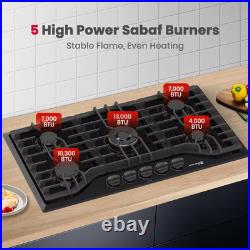 36 In. NG/LPG Convertible Gas Cooktop in Porcelain Enamel with 5-Burners 36 In. NG/LPG Convertible Gas Cooktop in Porcelain Enamel with 5-Burners