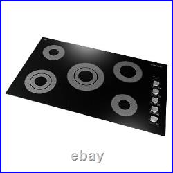 36 Inch Electric Ceramic Glass Cooktop 5 Surface Burners, Knobs (OPEN BOX)