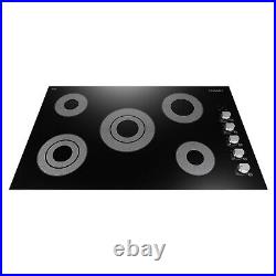 36 Inch Electric Ceramic Glass Cooktop 5 Surface Burners, Knobs (OPEN BOX)