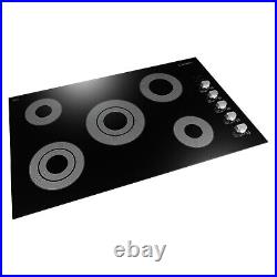 36 Inch Electric Ceramic Glass Cooktop 5 Surface Burners, Knobs (OPEN BOX)