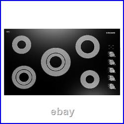 36 Inch Electric Ceramic Glass Cooktop 5 Surface Burners, Knobs (open Box)