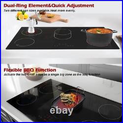 36 Inch Electric Cooktop 5 Burners, 220240V, Built in Electric Stove Top, 8400W