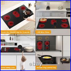 36 Inch Electric Cooktop 5 Burners, 220240V, Built in Electric Stove Top, 8400W