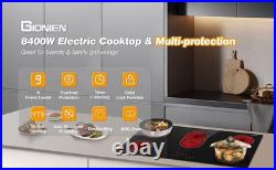 36 Inch Electric Cooktop 5 Burners, 220240V, Built in Electric Stove Top, 8400W