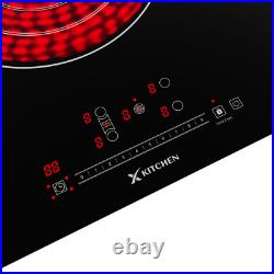 36 Inch Electric Cooktop 5 Burners, 9200W Built-In Electric Stove Top 220 240V