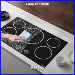 36 Inch Electric Cooktop, 5 Burners Knob Control Built-in Ceramic Cooktop, 30
