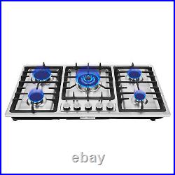 36 Inch Gas Cooktop 5 Burner Gas Stove Top Built-in Stainless Steel Gas Hob