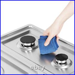 36 Inch Gas Cooktop 5 Burner Gas Stove Top Built-in Stainless Steel Gas Hob