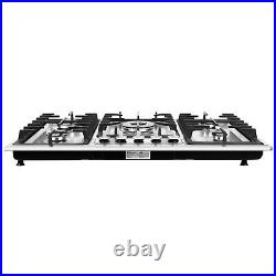36 Inch Gas Cooktop 5 Burner Gas Stove Top Built-in Stainless Steel Gas Hob