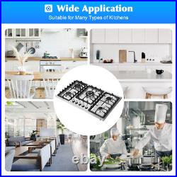 36 Inch Gas Cooktop 5 Burners Gas Stove Top Built-in Stainless Steel Gas Hob