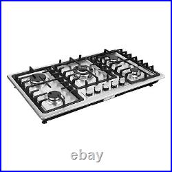 36 Inch Gas Cooktop 5 Burners Gas Stove Top Built-in Stainless Steel Gas Hob 36 Inch Gas Cooktop 5 Burners Gas Stove Top Built-in Stainless Steel Gas Hob