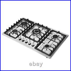 36 Inch Gas Cooktop 5 Burners Gas Stove Top Built-in Stainless Steel Gas Hob 36 Inch Gas Cooktop 5 Burners Gas Stove Top Built-in Stainless Steel Gas Hob