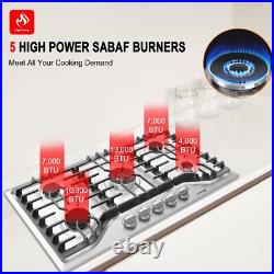 36 Inch Gas Cooktop 5 Burners with Reversible Griddle/Grill 41300 BTU NG/LPG CSA