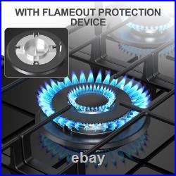 36 Inch Gas Cooktop Propane Stove 5 Burner Built-in Gas Stove Top NG/LPG 110V