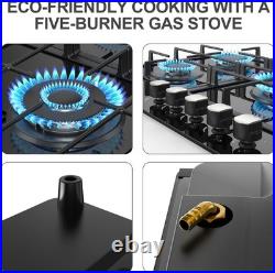 36 Inch Gas Cooktop Propane Stove 5 Burner Built-in Gas Stove Top NG/LPG 110V