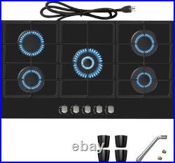 36 Inch Gas Cooktop Propane Stove 5 Burner Built-in Gas Stove Top NG/LPG 110V