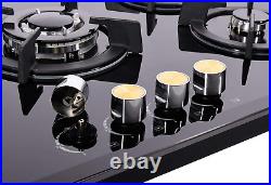 36 Inch Gas Cooktop Tempered Glass 5 Burners Stove Top Dual Fuel Gas Hob NG/LPG