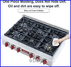 36 Inch Gas Rangetop, Gas Cooktop with 6 Sealed Burners, Ng/Lpg Convertible Propan