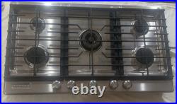 36 Inch KitchenAid 5 Burner Gas Cooktop Drop In Stainless Steel KFGS366VSS01 36 Inch KitchenAid 5 Burner Gas Cooktop Drop In Stainless Steel KFGS366VSS01