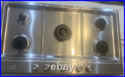 36 Inch KitchenAid 5 Burner Gas Cooktop Drop In Stainless Steel KFGS366VSS01 36 Inch KitchenAid 5 Burner Gas Cooktop Drop In Stainless Steel KFGS366VSS01