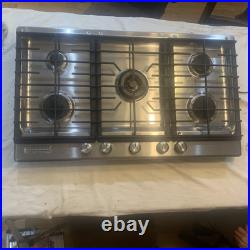 36 Inch KitchenAid 5 Burner Gas Cooktop Drop In Stainless Steel KFGS366VSS01 36 Inch KitchenAid 5 Burner Gas Cooktop Drop In Stainless Steel KFGS366VSS01