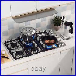 36 Inches Gas Cooktop NG/LP Convertible Gas Range Top with 6 Sealed Burners