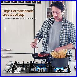 36 Inches Gas Cooktop NG/LP Convertible Gas Range Top with 6 Sealed Burners