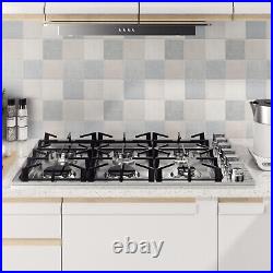 36 Inches Gas Cooktop Stainless Steel Built-in Stovetop with 6 Sealed Burners