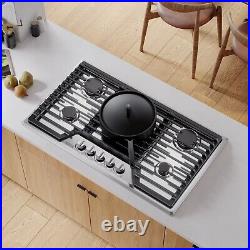 36 Recessed Gas Stove Cooktop with 5 Italy SABAF Sealed Burner