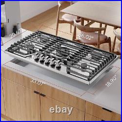 36 Recessed Gas Stove Cooktop with 5 Italy SABAF Sealed Burner