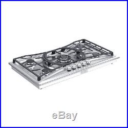 36 Stainless Steel 5 Italy Sabaf Burners Stove Top Gas Cooktop