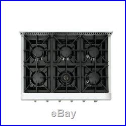 36 THOR KITCHEN Stainless HRT3618U Gas Cooktop Rangetop, Six Burners