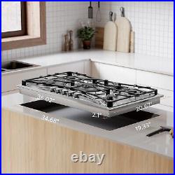 36 in. Gas Stove Cooktop with 5 Italy Sabaf Sealed Burners