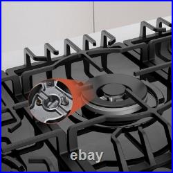 36 in. Gas Stove Cooktop with Italy SABAF 5-Burners NG/LPG Convertible in Black 36 in. Gas Stove Cooktop with Italy SABAF 5-Burners NG/LPG Convertible in Black