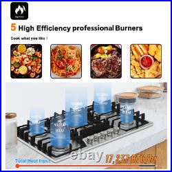 36'' inch 5 Burners Gas Cooktop Bulit-in Gas Stove Top Propane Stainless Steel