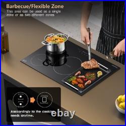 36 inch 7400W 5 Burner Electric Induction Cooktop Flexible Zone Stove Cooker Top